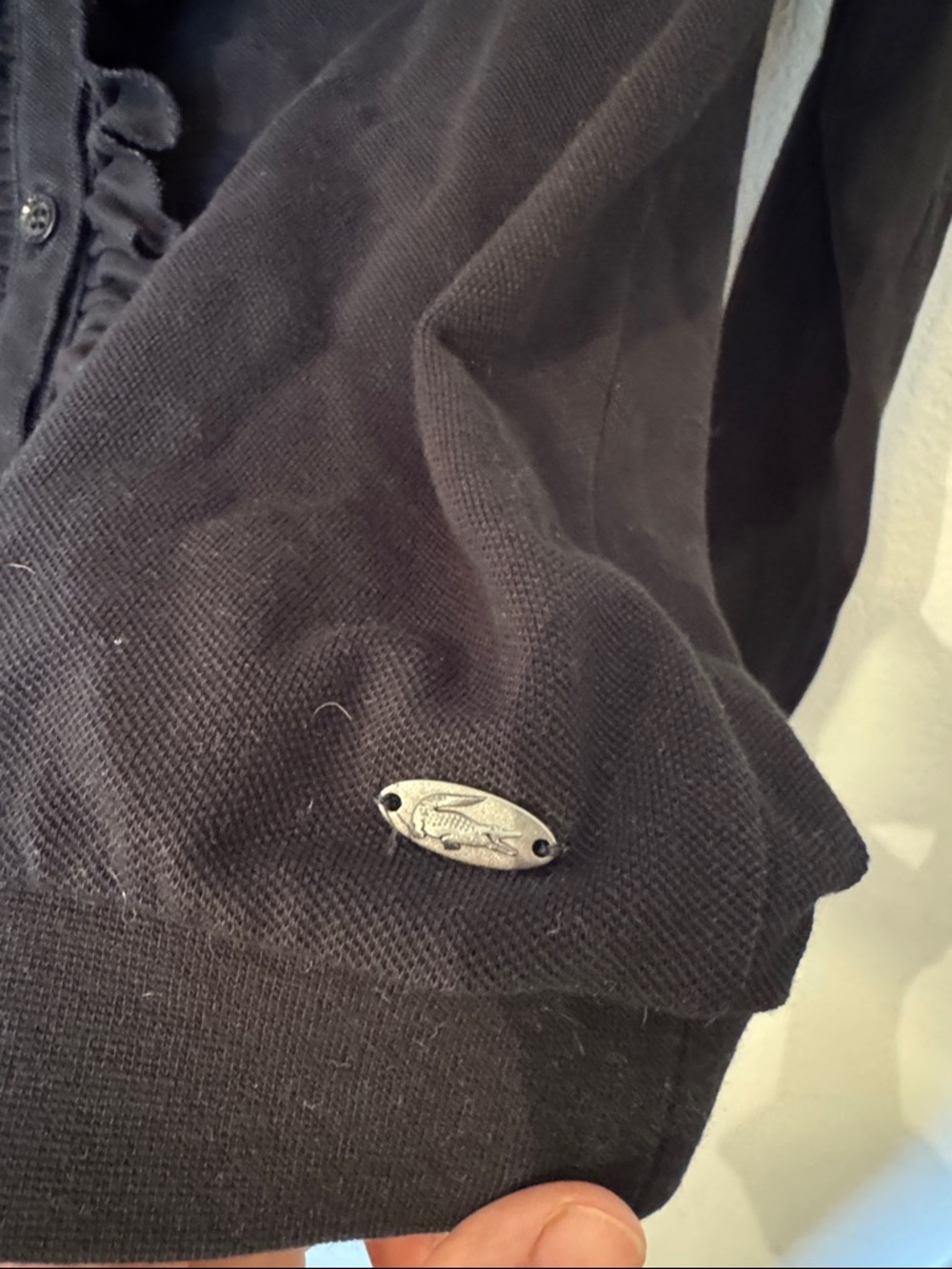Lacoste Black Ruffle-Front Button Cardigan 38 - Picture 3 of 5